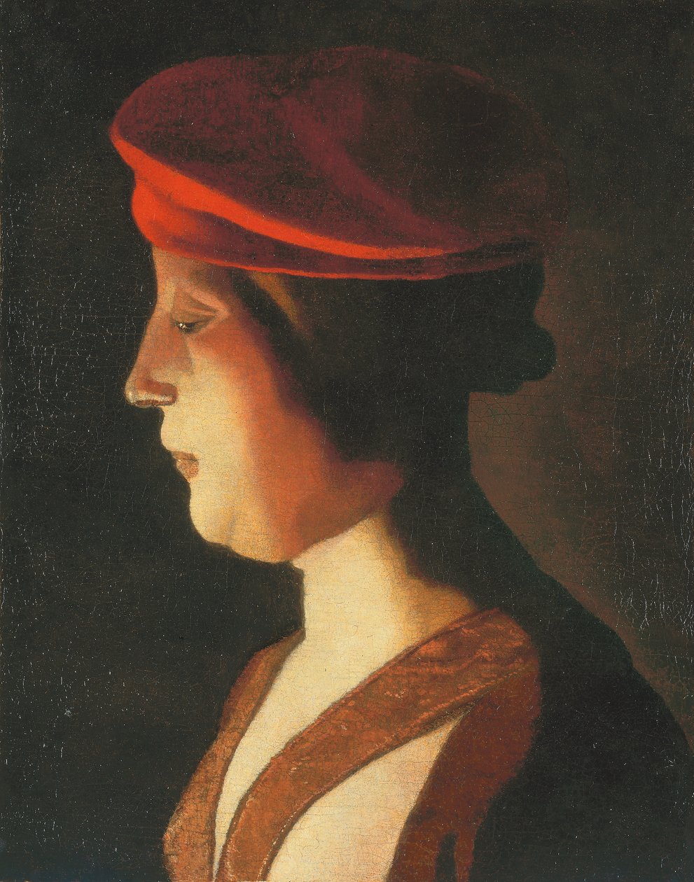 Cabeza de una mujer; un fragmento de Georges de La Tour