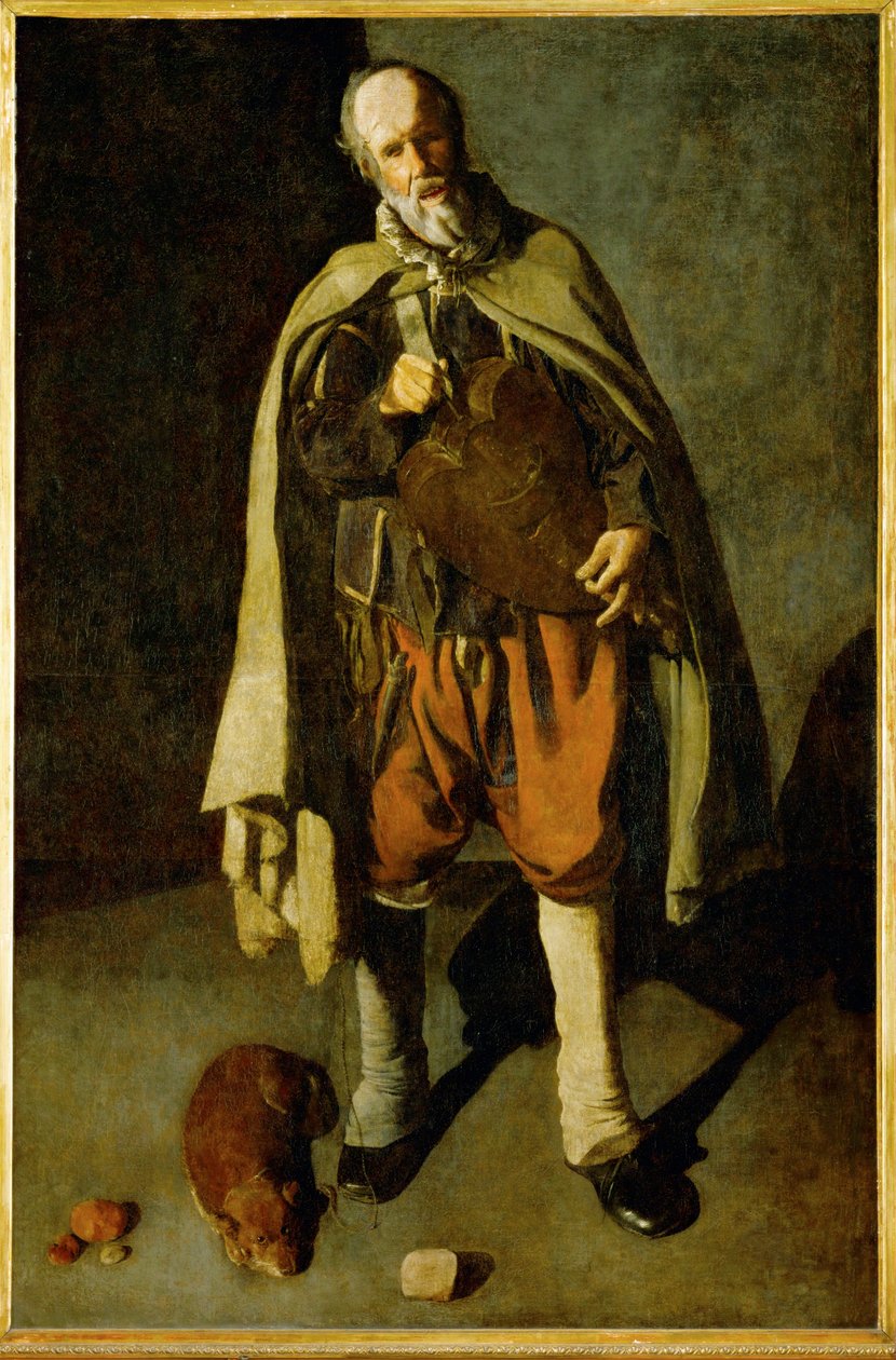 Jugador con perro (pintura sobre lienzo) de Georges de la Tour