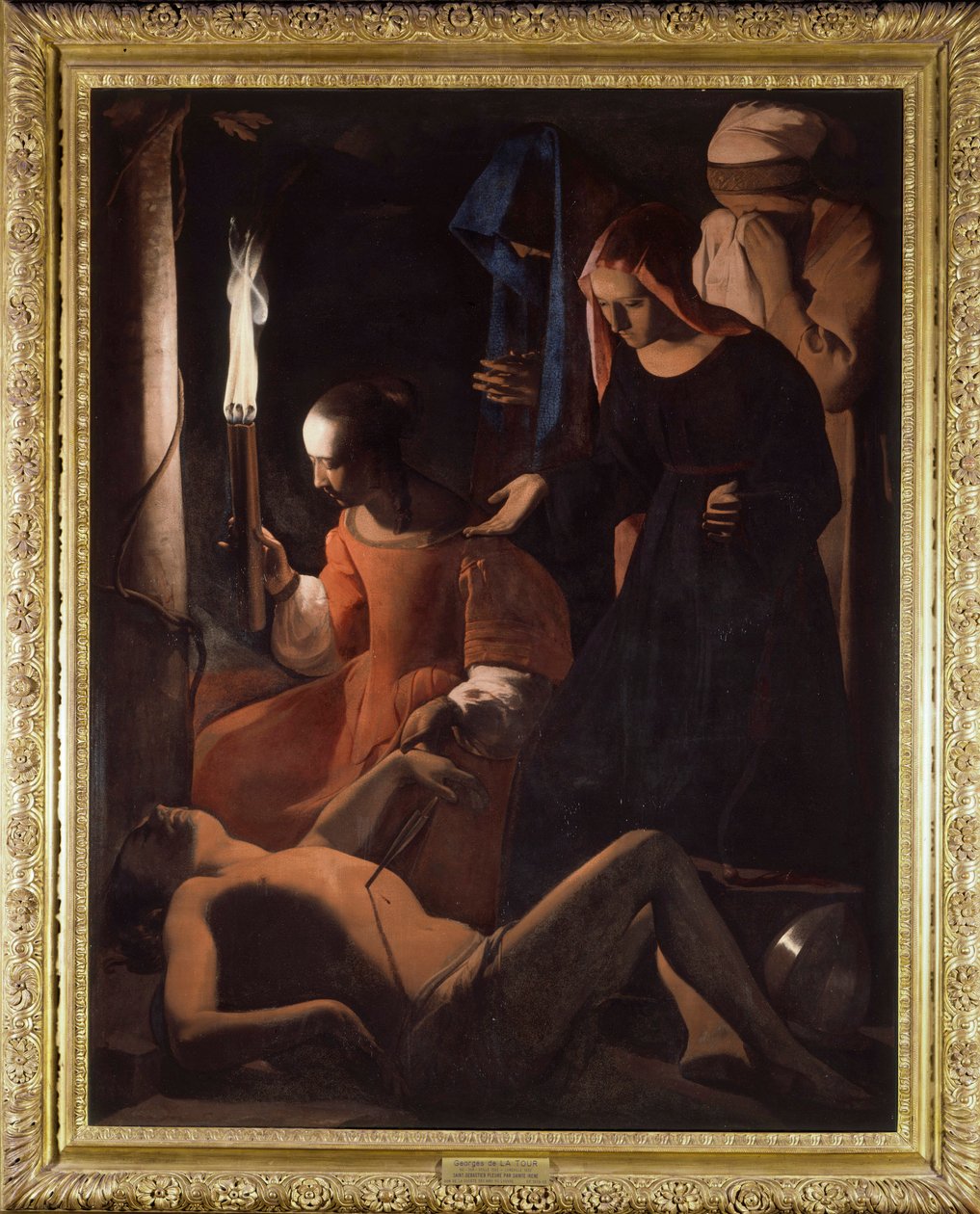 San Sebastián es atendido por Santa Irene de Georges de La Tour