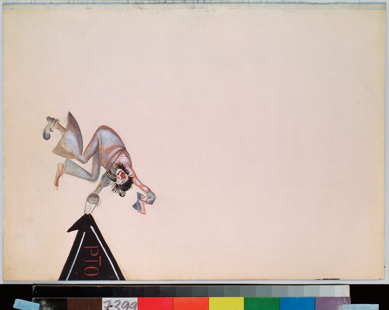 Decoración preparatoria para la opereta ""Girofle Girofla"" (Girofle-Girofla) de Charles Lecocq (1832-1918) (Escenografía para la opereta Girofle Giroflia, de Charles Lecocq) - Obra de Georgi Bogdanovich Yakulov (1884-1928), gouache en papel de Georgy Bogdanovich Yakulov