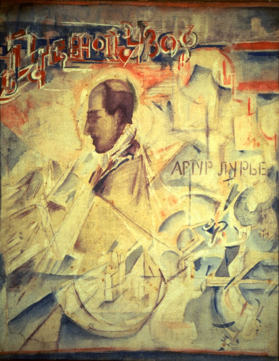 La Agenda. Retrato del compositor Arthur Lourié 1891-1966, 1918 de Georgy Bogdanovich Yakulov