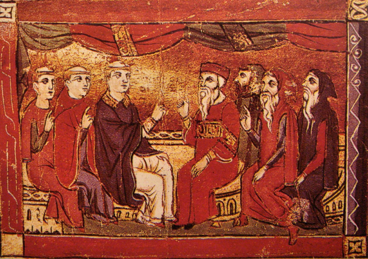 Católicos y cristianos orientales debatiendo, Atlas des Croisades, Acre 1290 (23089306612) de Georgia Levan Ramishvili from Tbilisi