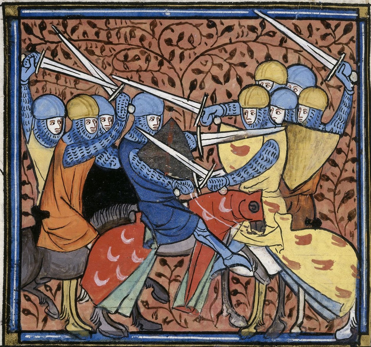 Ebroin derrotando a los Austrasianos, de Les Grandes chroniques de France, Royal 16 G VI f.114v, c. 1332-1350 (22528516520) de Georgia Levan Ramishvili from Tbilisi