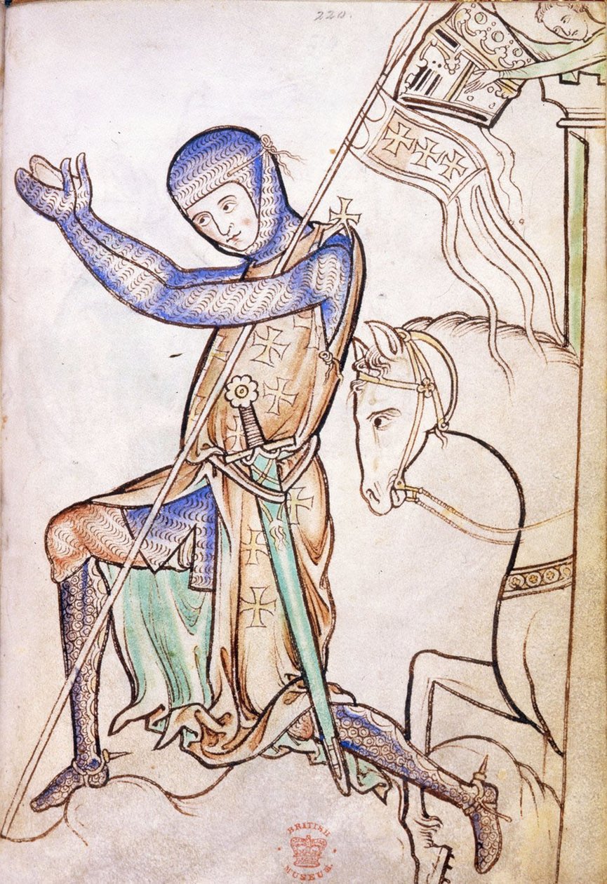 Caballero arrodillado del Salterio de Westminster, siglo XIII (29372750322) de Georgia Levan Ramishvili from Tbilisi