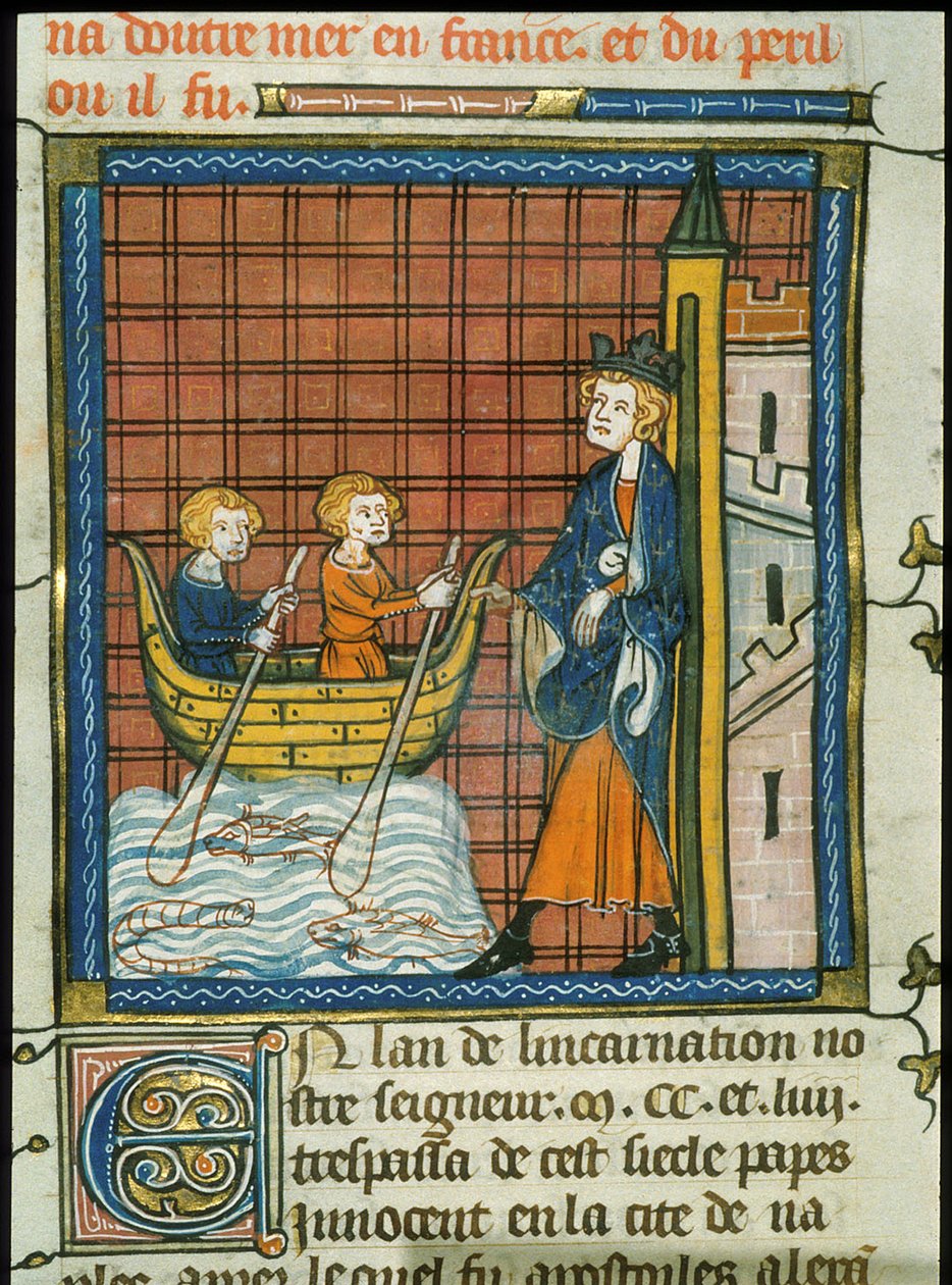 Luis IX navegando hacia Francia, de Chroniques de France ou de St Denis, siglo XIV (22093703934) de Georgia Levan Ramishvili from Tbilisi