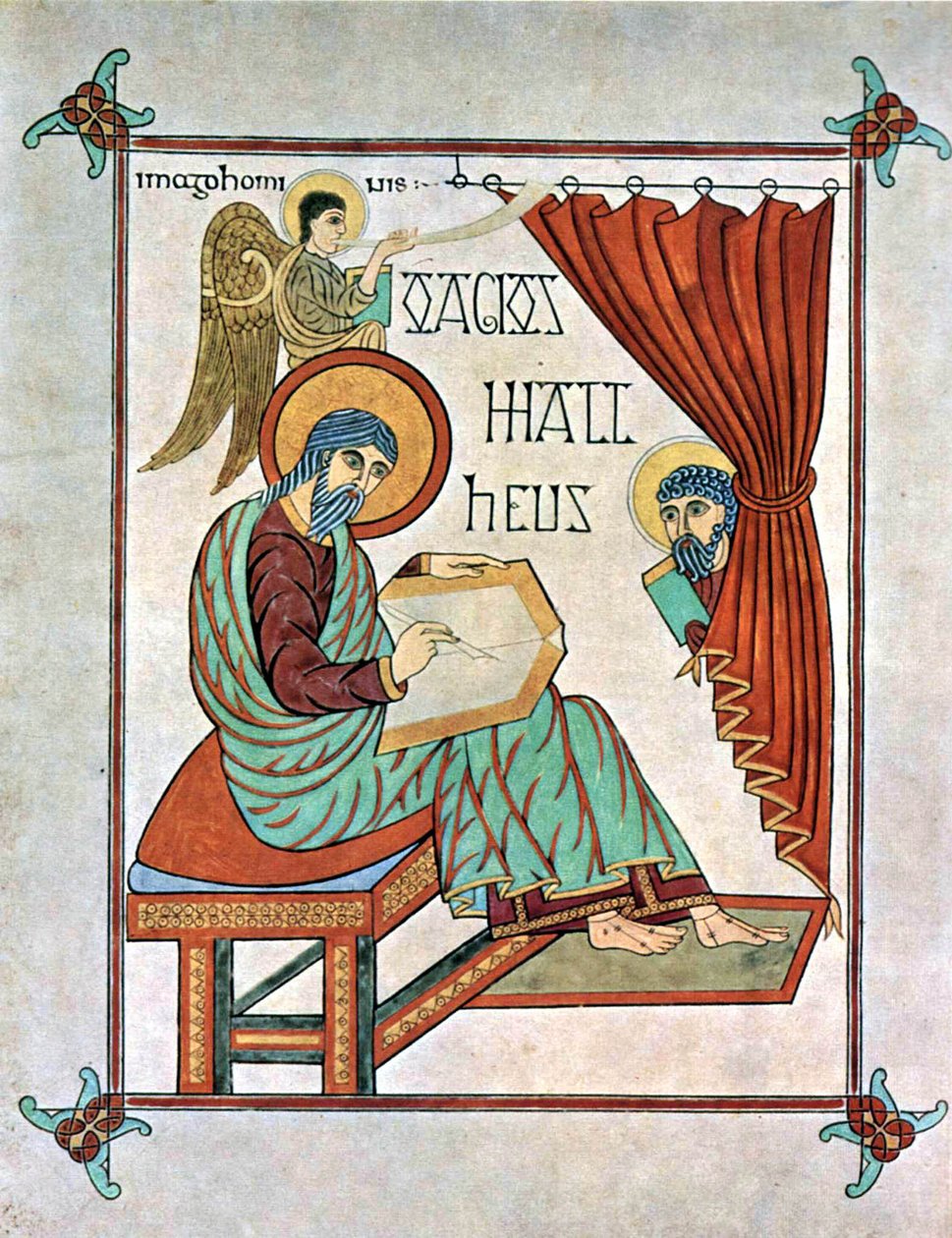 Mateo Evangelista, Evangelios de Lindisfarne, hacia 700 d.C. (22554486979) de Georgia Levan Ramishvili from Tbilisi