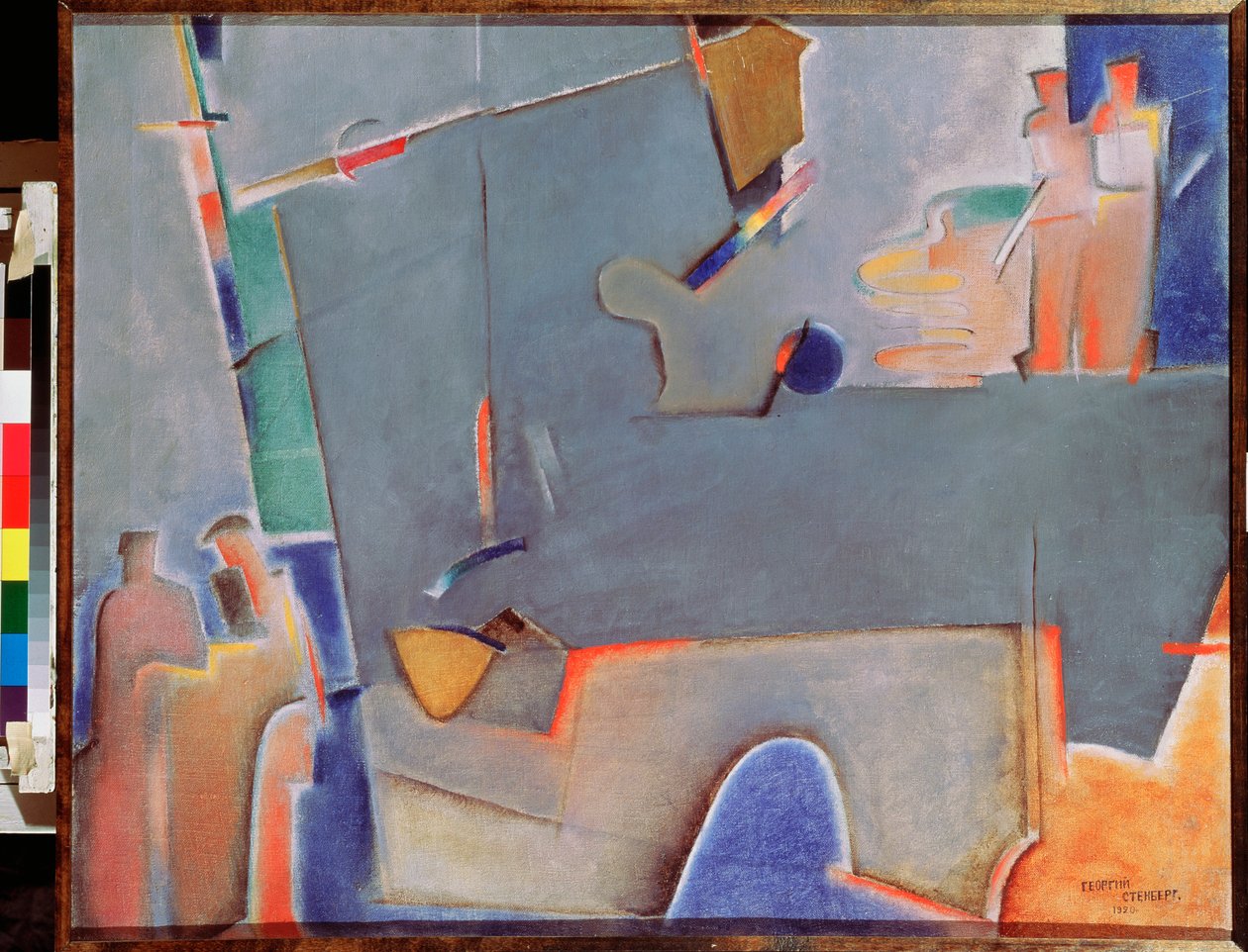 La grúa de elevación - pintura de Georgi Avgustovich Stenberg (1900-1933), óleo sobre lienzo de Georgii Avgustovich Stenberg