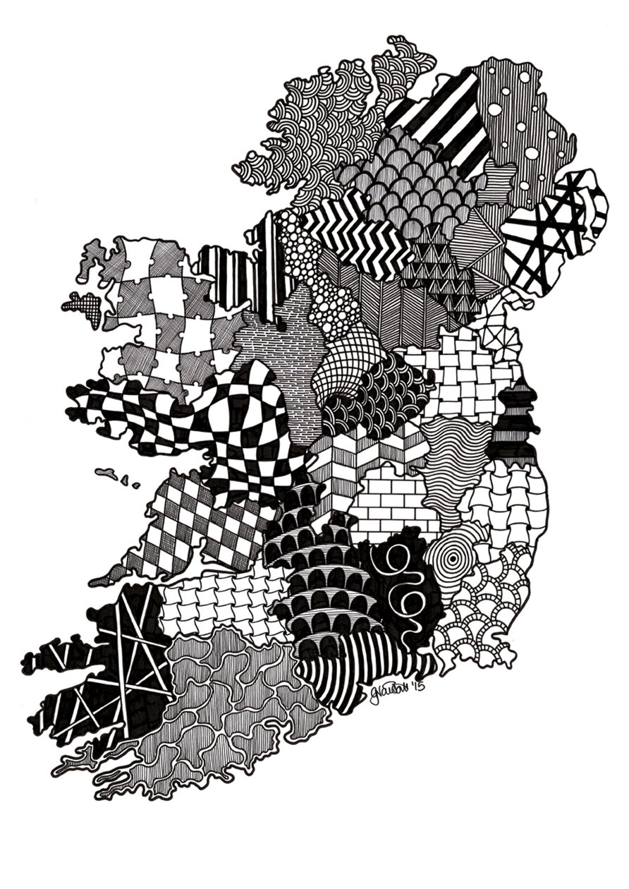 Irlanda, 2015 (tinta sobre cartulina) de Georgina Naisbitt