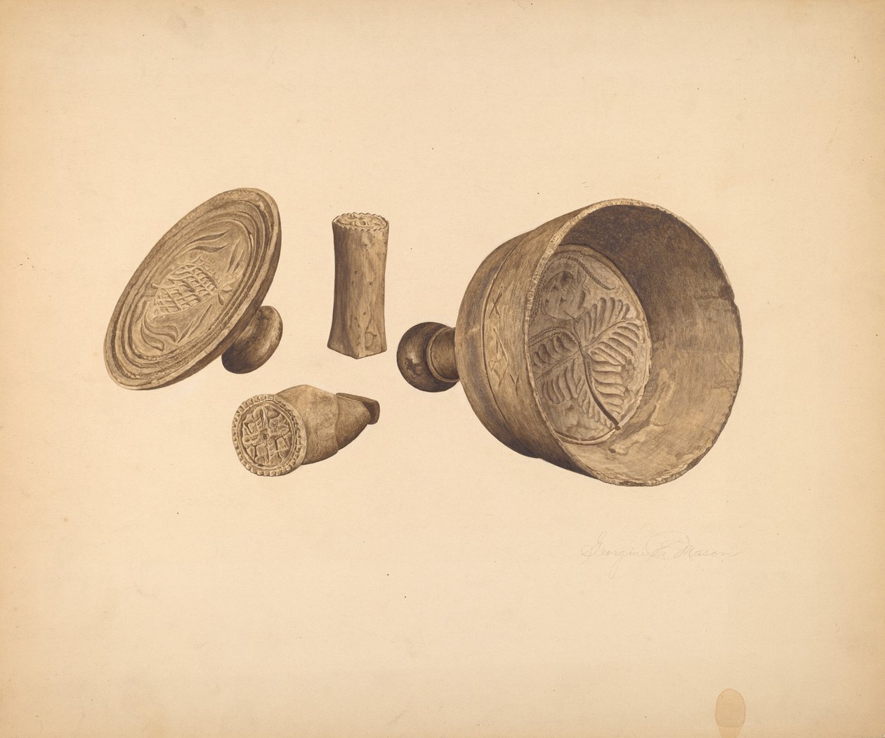 Molde y Estampa de Mantequilla de Georgine E. Mason
