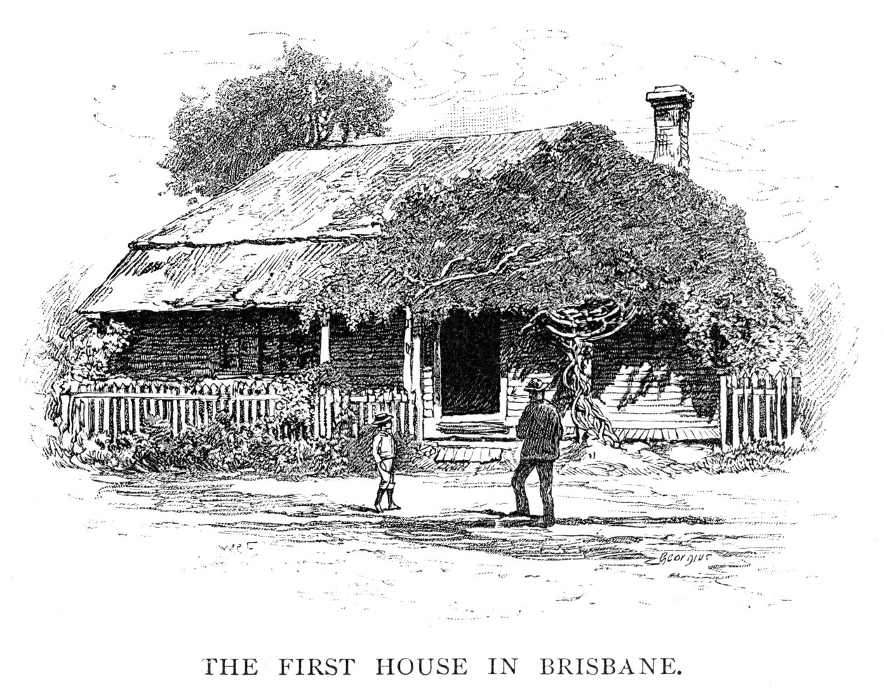 La primera casa en Brisbane, Australia, 1886 de Georgius