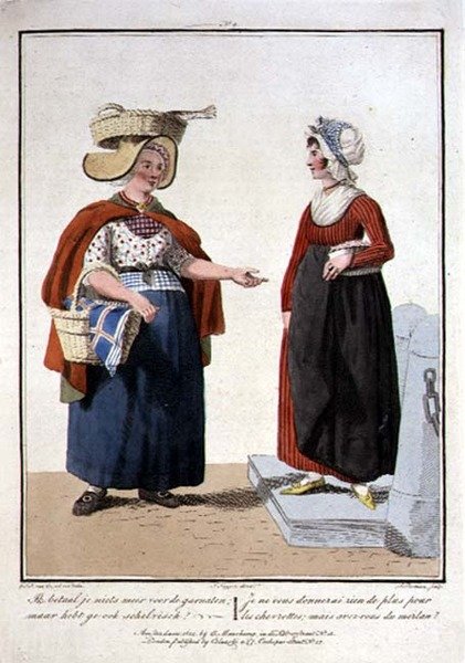 Vendedores de pescado, grabado por L. Portman de Georgius Jacobus Johannes van (after) Os