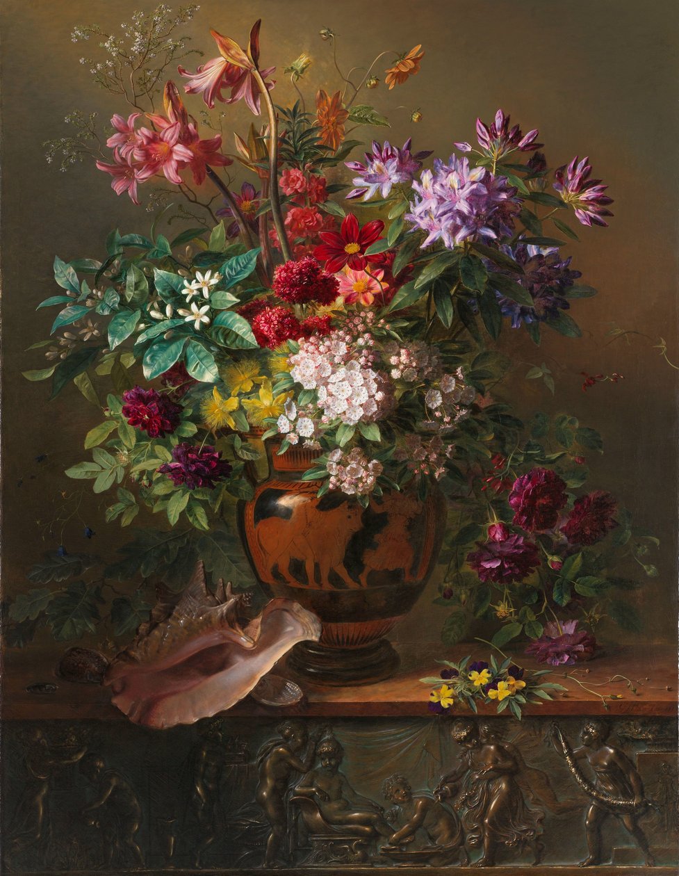Naturaleza muerta con flores en un jarrón griego: Alegoría de la primavera
Naturaleza muerta con flores en un jarrón griego: alegoría de la primavera de Georgius Jacobus Johannes van Os