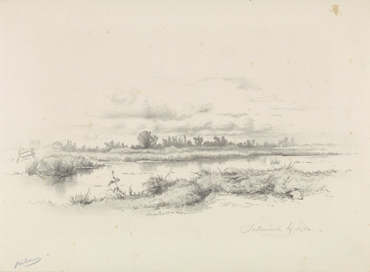 Vista sobre el agua en Zoeterwoude cerca de Leiden de Gerard Bilders