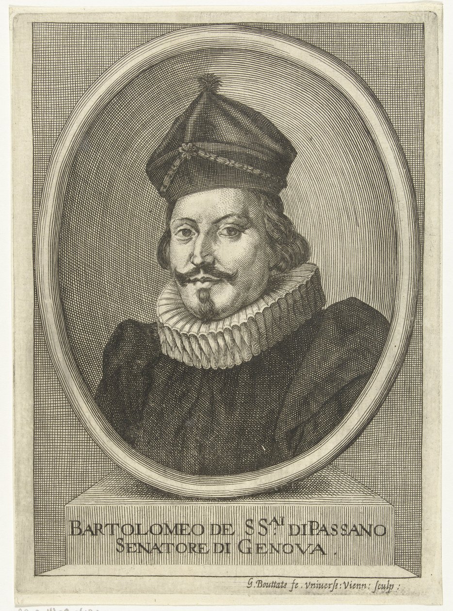 Retrato de Bartolomeo di Passano grabado de Gerard Bouttats