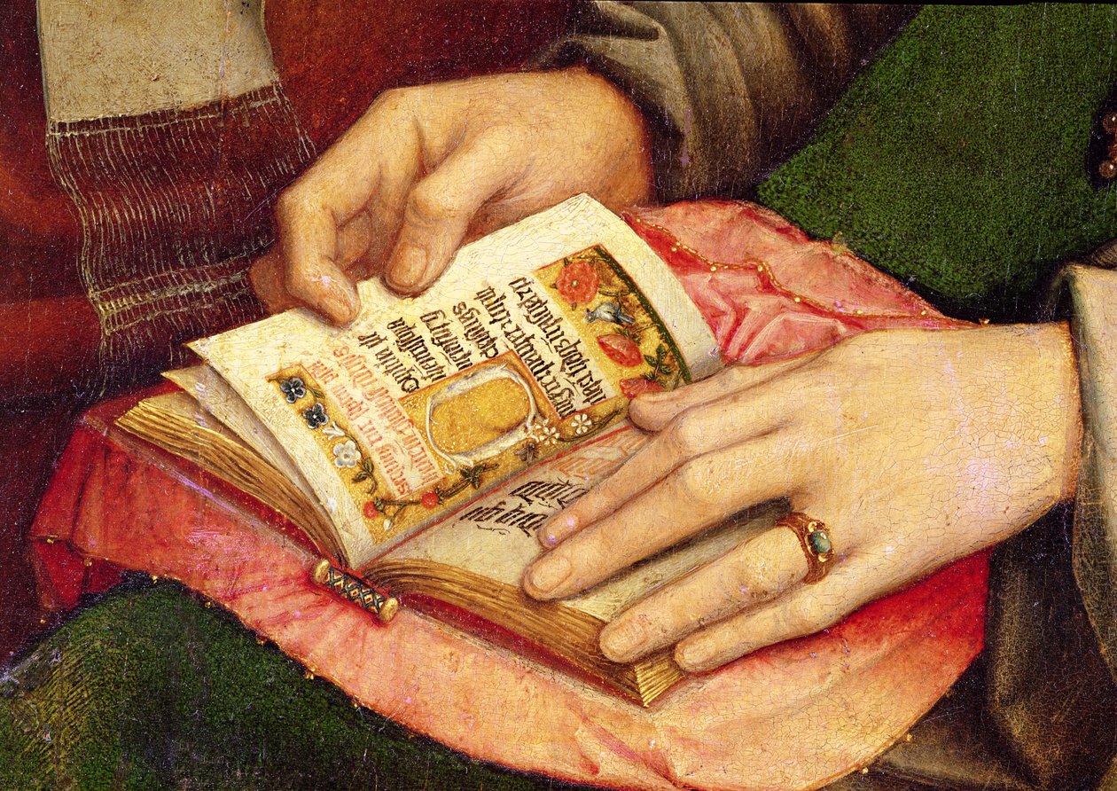 Virgen y Niño con Santos (detalle) de Gerard David