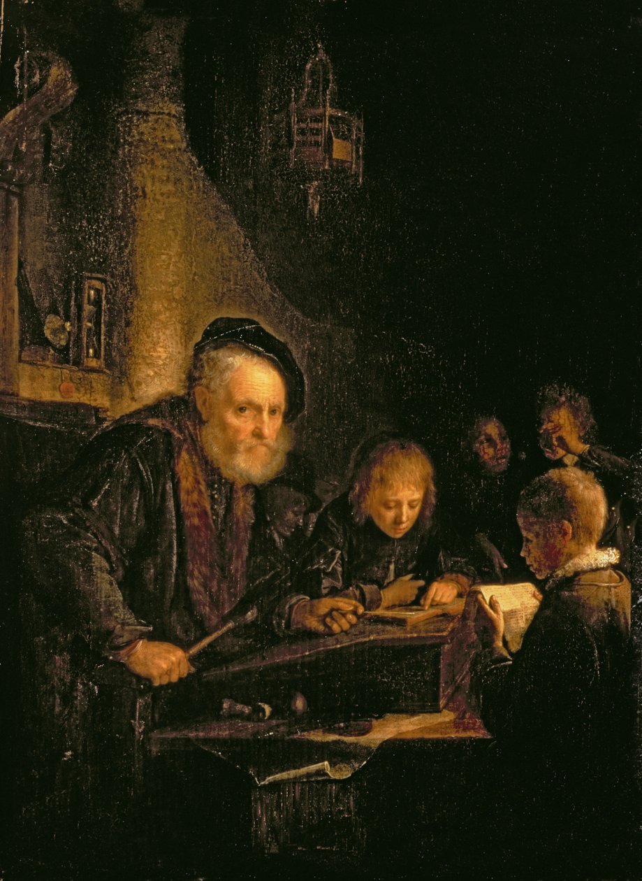 El maestro de escuela, 1645 de Gerrit Dou