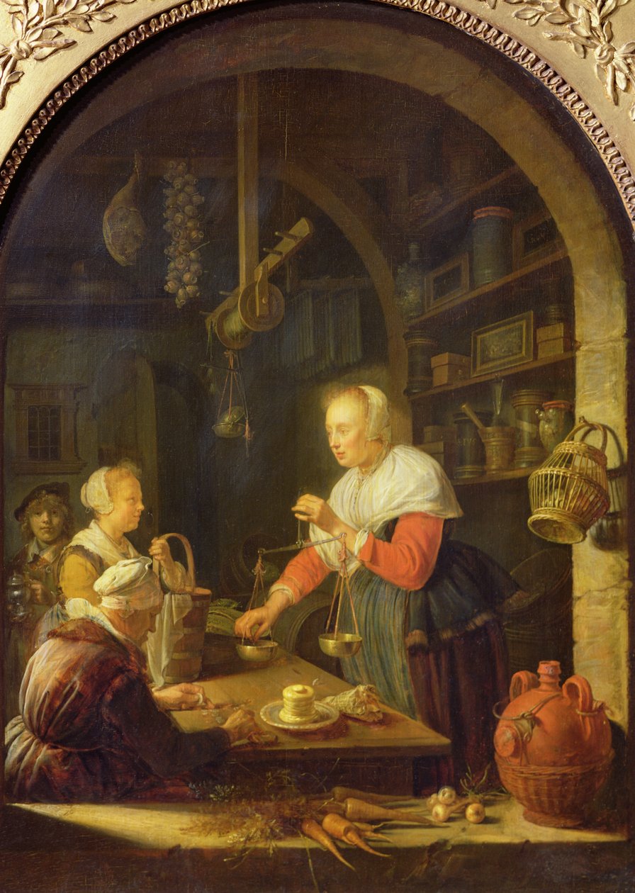 El Tendero del Pueblo, 1647 de Gerrit Dou