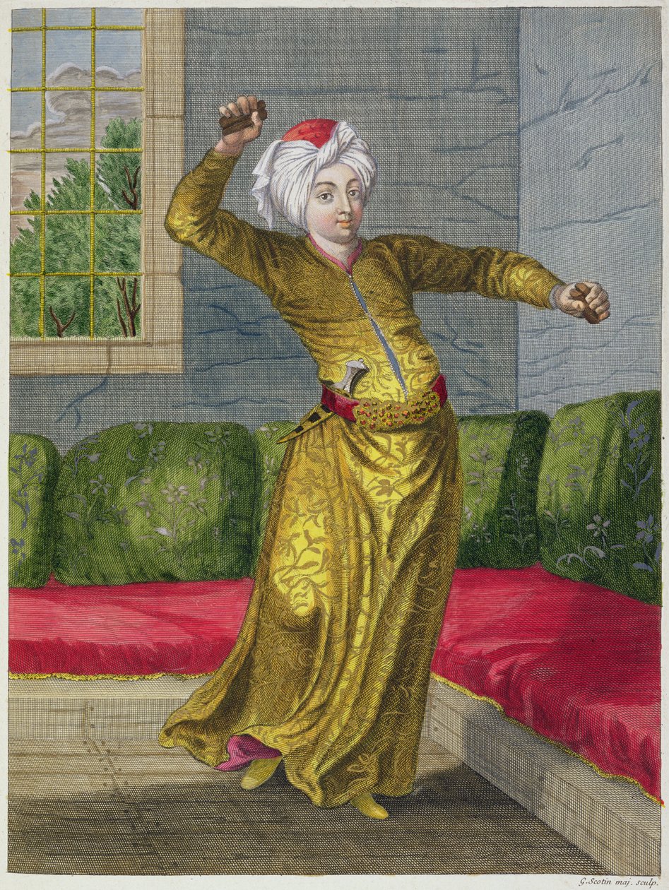 Tchingui, bailarina turca, siglo XVIII de Gerard Jean Baptiste Scotin