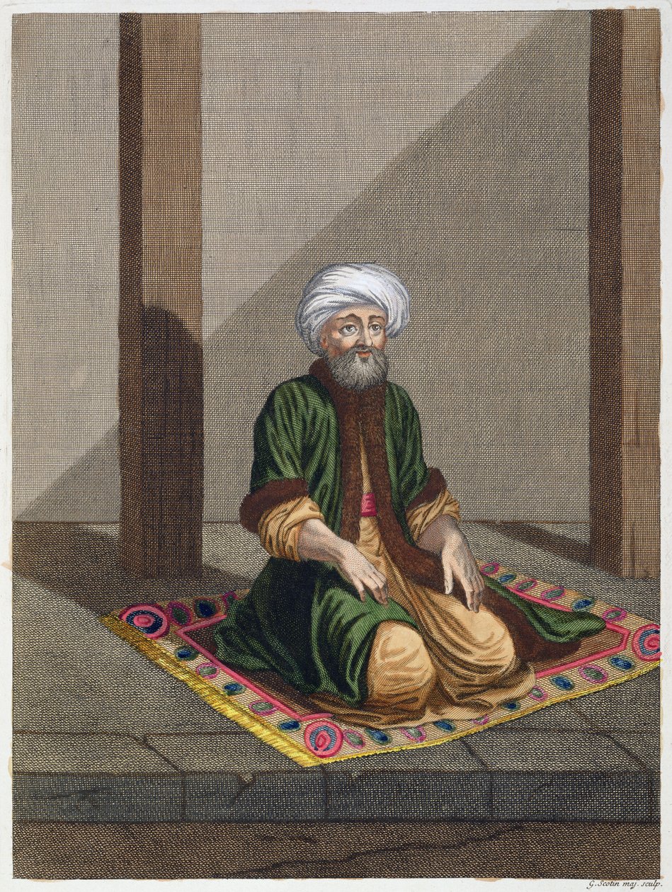 Hombre turco, rezando, siglo XVIII de Gerard Jean Baptiste Scotin