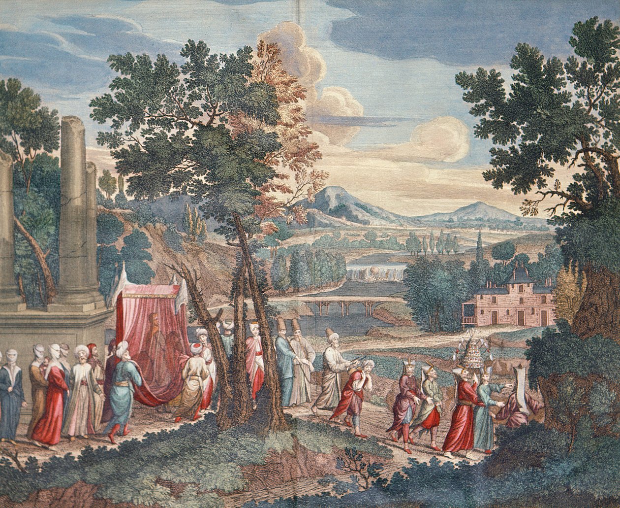 Procesión de matrimonio turco, 1712-13 de Gerard Jean Baptiste Scotin