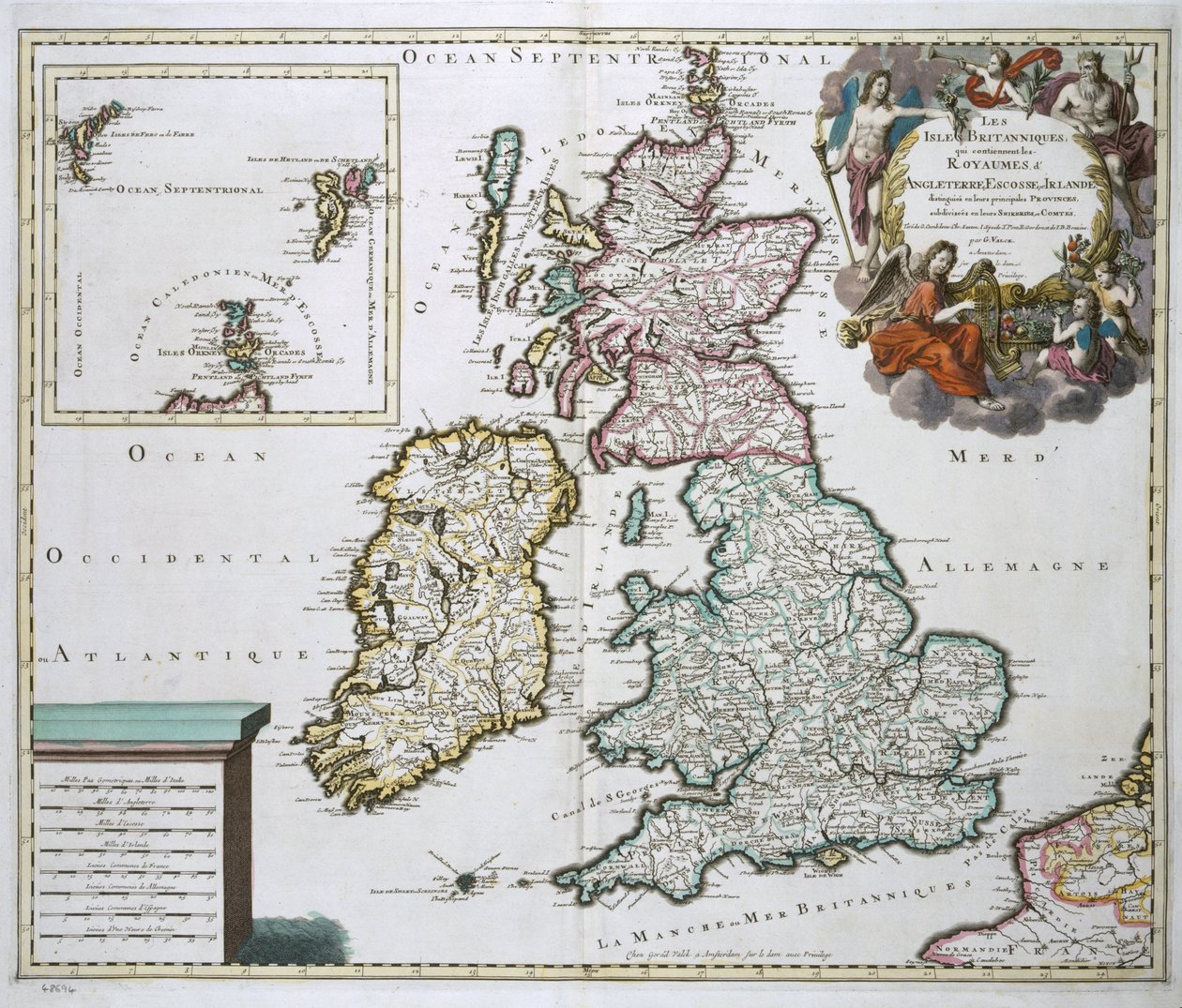 Mapa de Gran Bretaña e Irlanda de Gerard Valck
