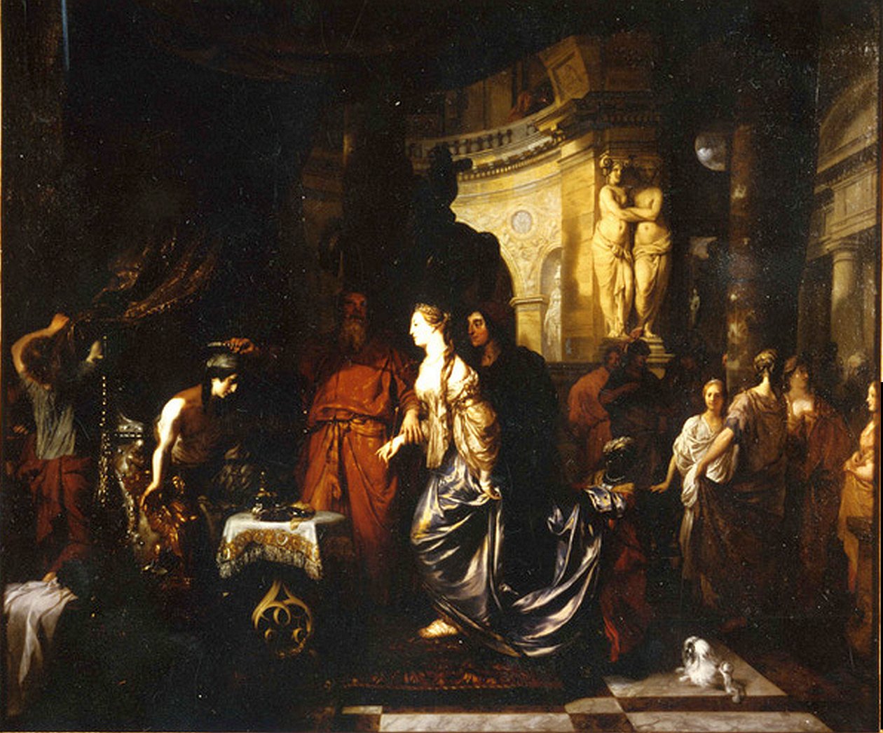 El rey Seleuco I entrega el reino a su hijo Antíoco y a su segunda esposa Estratonice I de Gerard de Lairesse