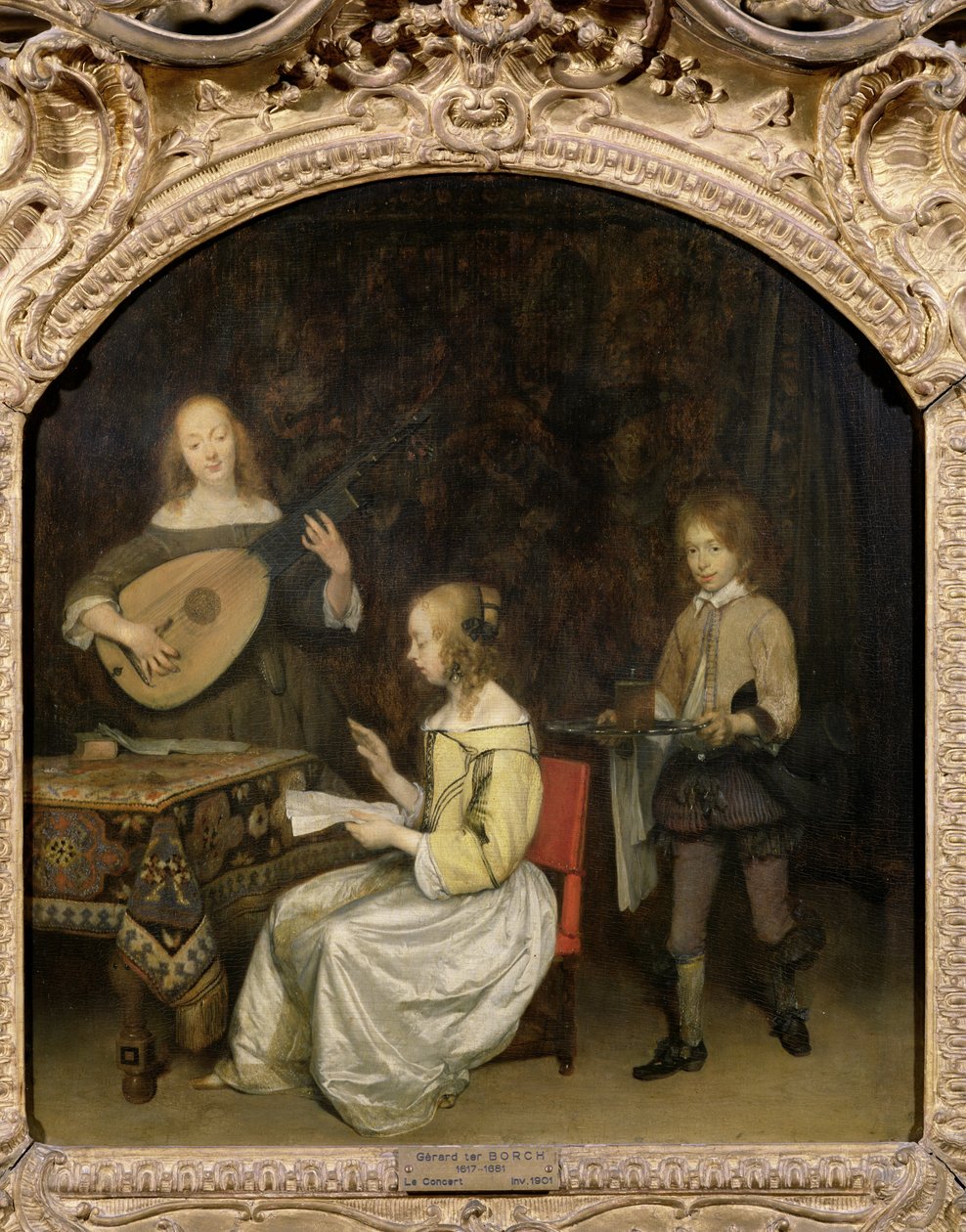 El concierto: Cantante y jugador de tiorba de Gerard ter Borch