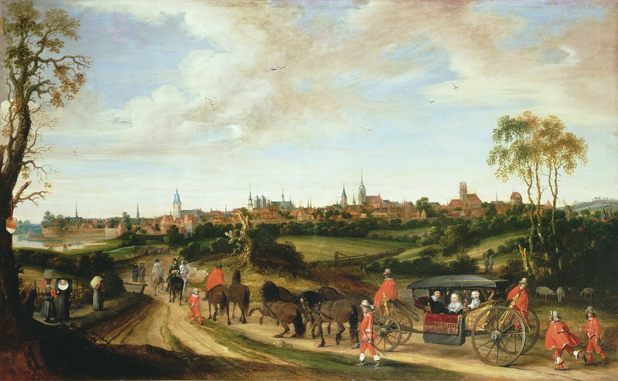 El enviado holandés Adriaan Pauw llegando a Münster, 1648 de Gerard ter Borch