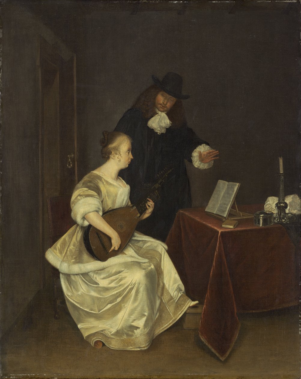 La lección de música, c.1670 de Gerard ter Borch