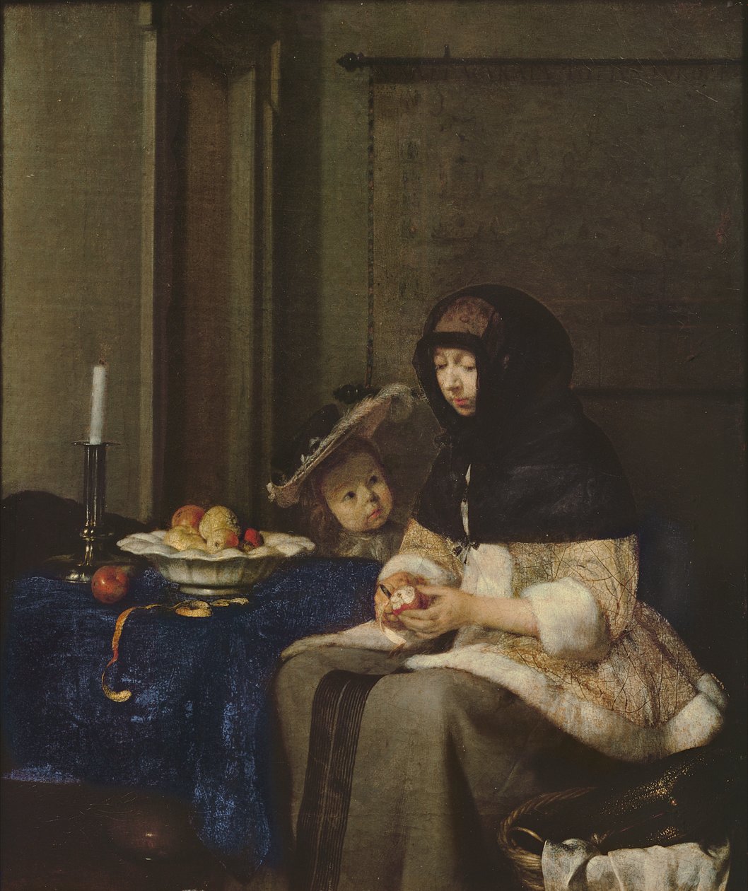 Mujer pelando manzanas, c.1660 de Gerard ter Borch
