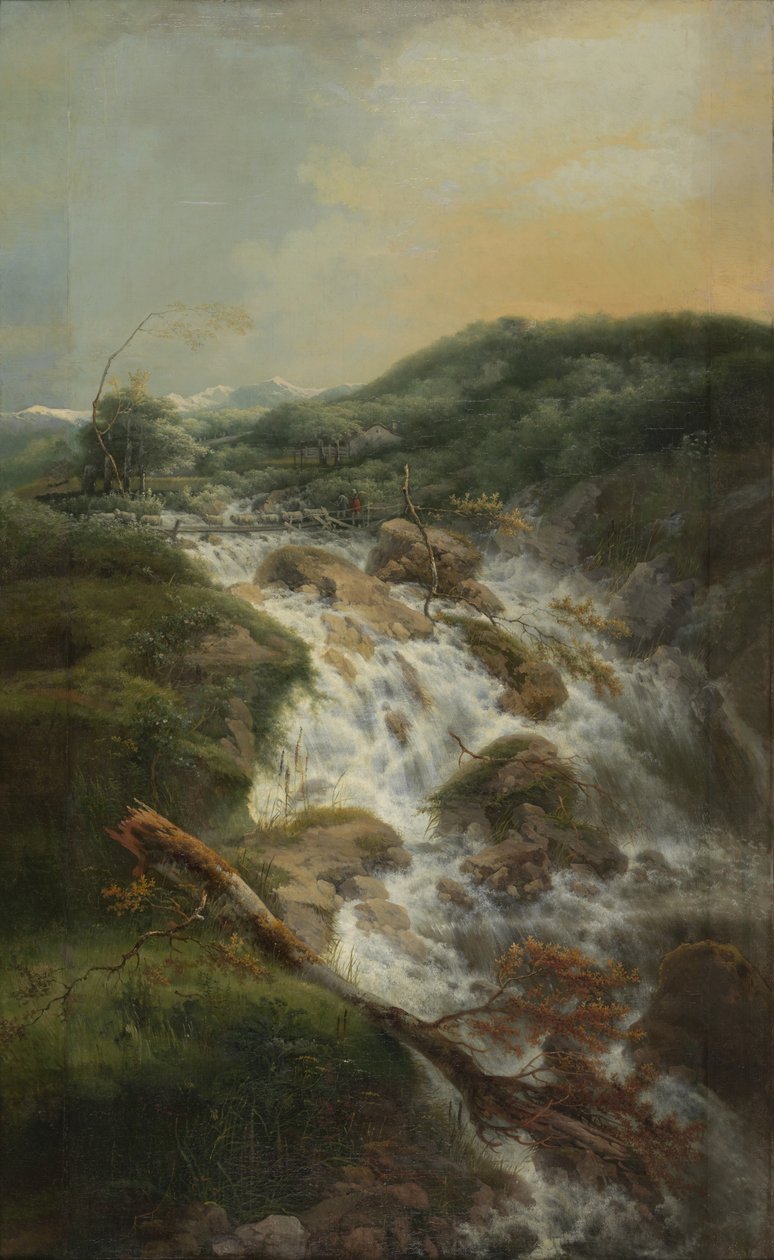 Paisaje suizo con cascada de Gerard van Nijmegen
