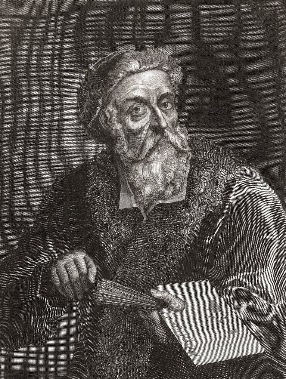 Tiziano. Retrato. (grabado) de Gerard (after) Edelinck