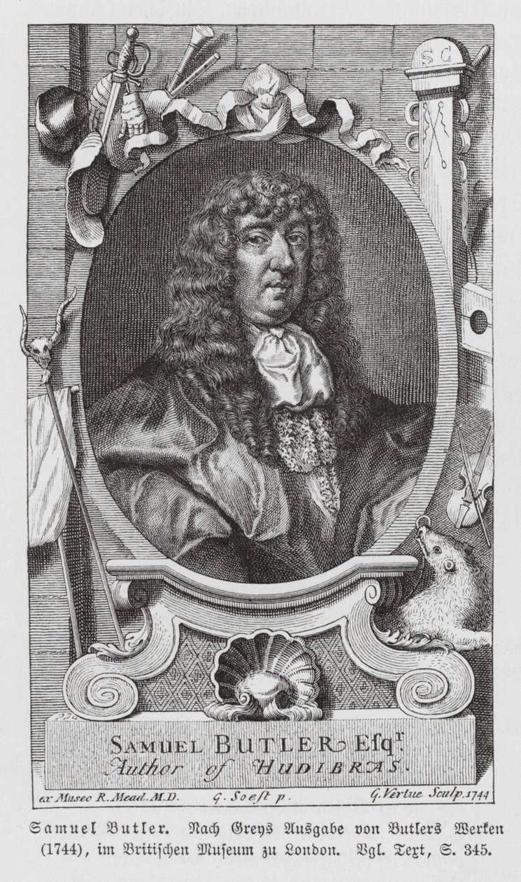 Samuel Butler, poeta inglés (grabado) de Gerard (after) Soest