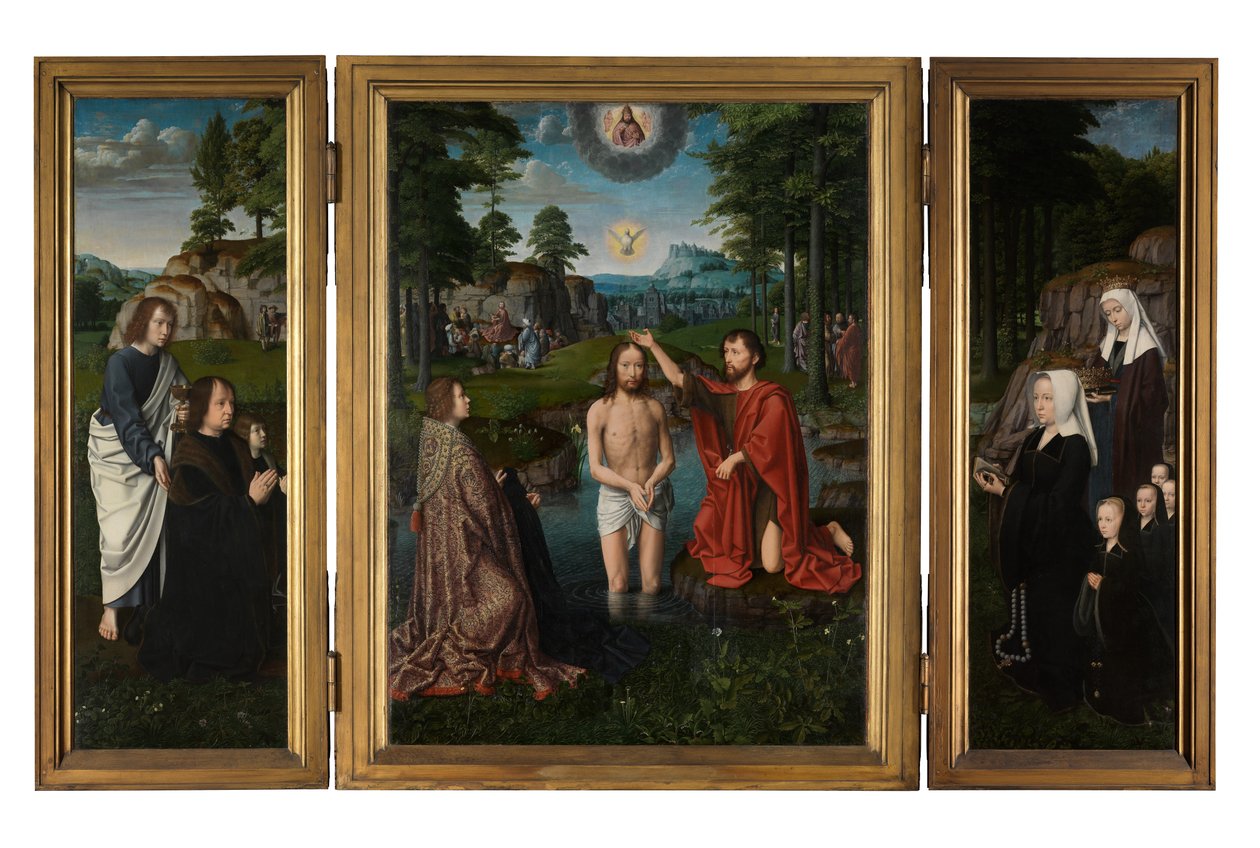 El Bautismo de Cristo, c.1502-08 (óleo sobre tabla) de Gerard David