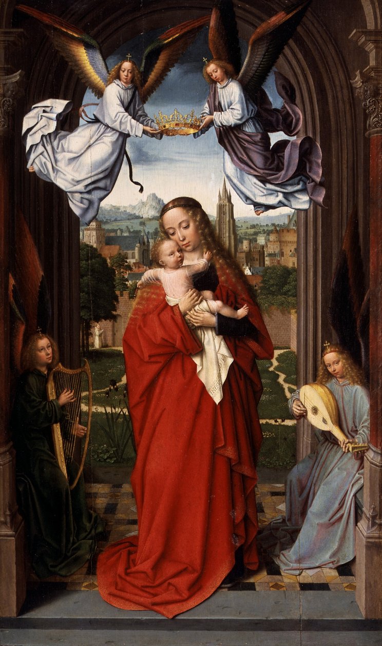 Virgen con el Niño y cuatro ángeles de Gerard David