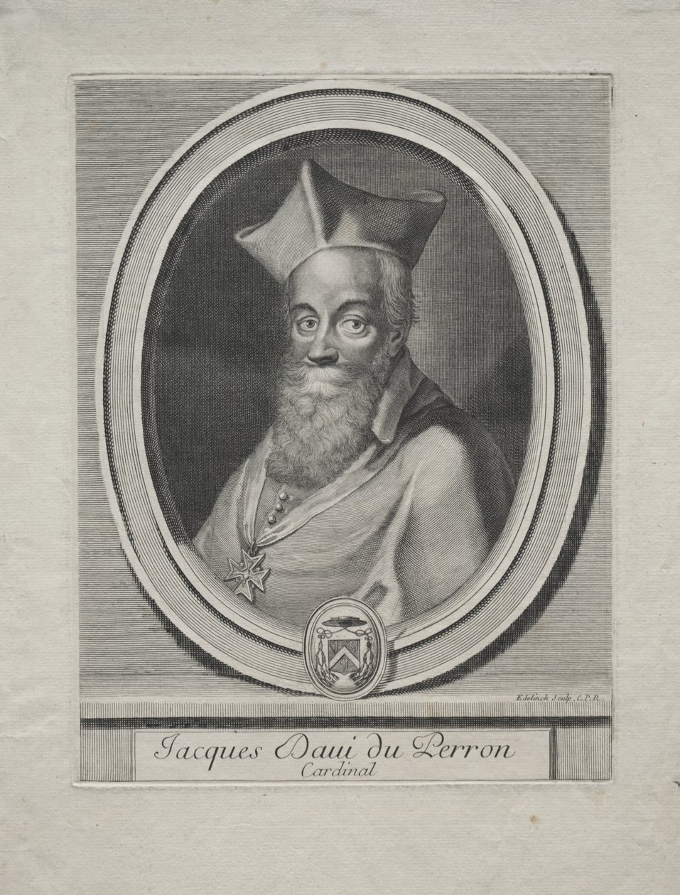Cardenal Jaques Davey Duperron de Gérard Edelinck