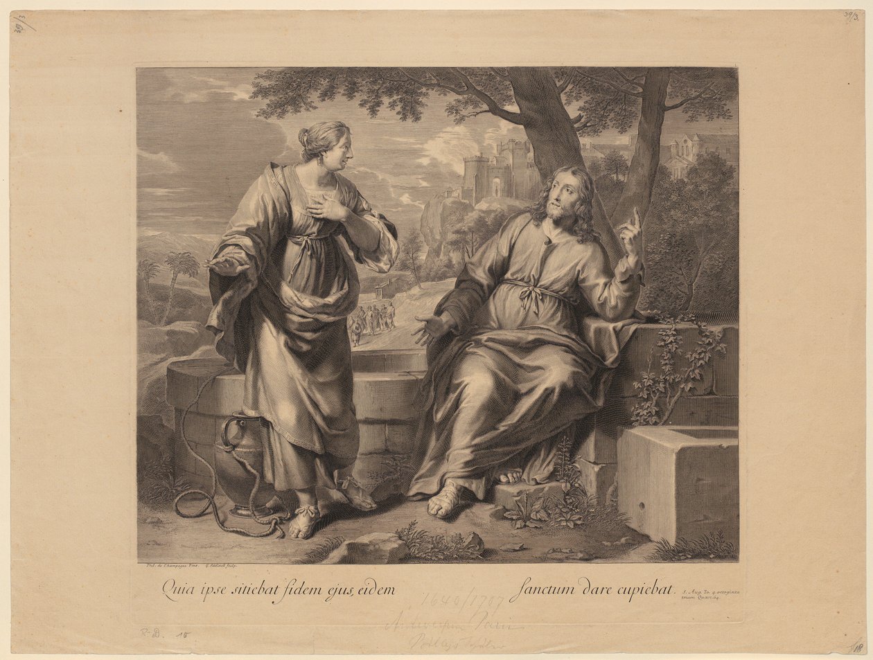 Cristo y la samaritana junto al pozo de Gérard Edelinck
