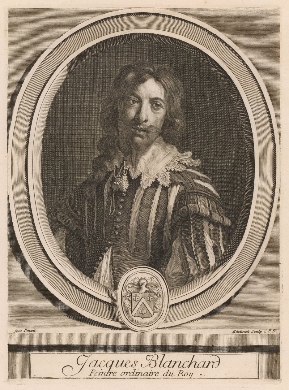 Jacques Blanchard, del libro Les hommes illustres ..., vol. II, de Charles Perrault de Gérard Edelinck