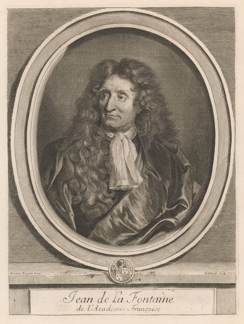 Jean de La Fontaine, del libro Les hommes illustres..., vol. I, de Charles Perrault de Gérard Edelinck