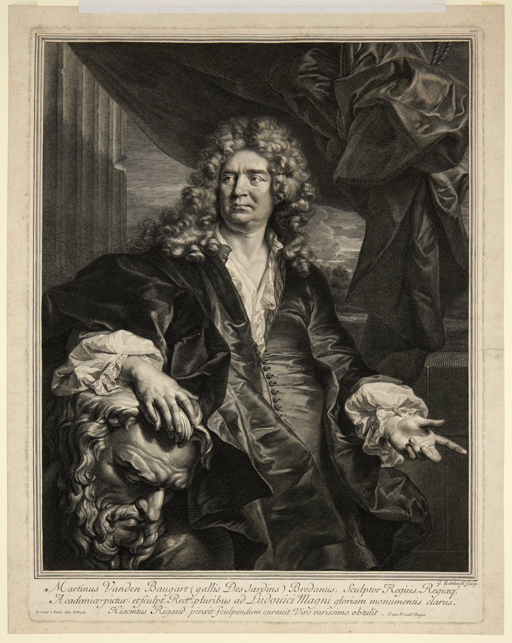 Martin van den Bogaert, llamado Desjardins, escultor neerlandés y director de la Real Academia Francesa de Pintura y Escultura de Gérard Edelinck