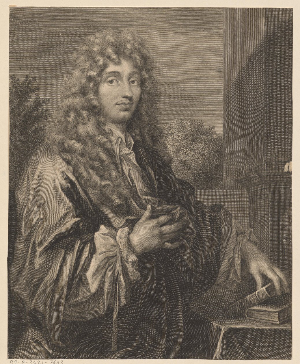Retrato de Christiaan Huygens de Gérard Edelinck