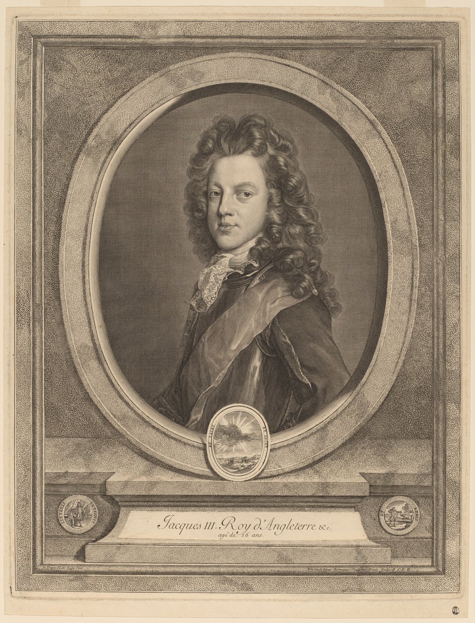 James III, Príncipe de Gales de Gerard Edelinck after François de Troy