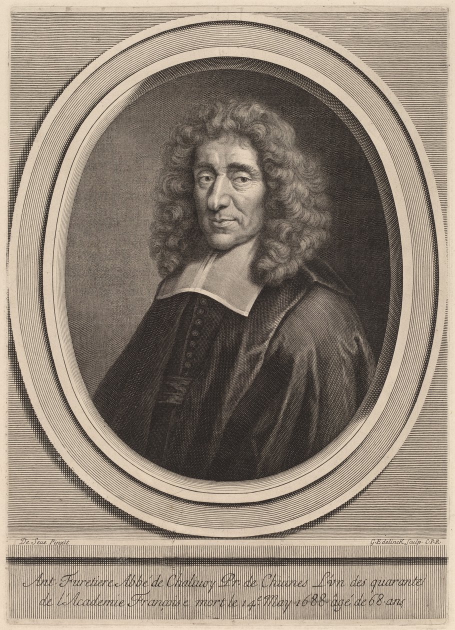 Antoine Furetiere de Gerard Edelinck after Gilbert de Seve