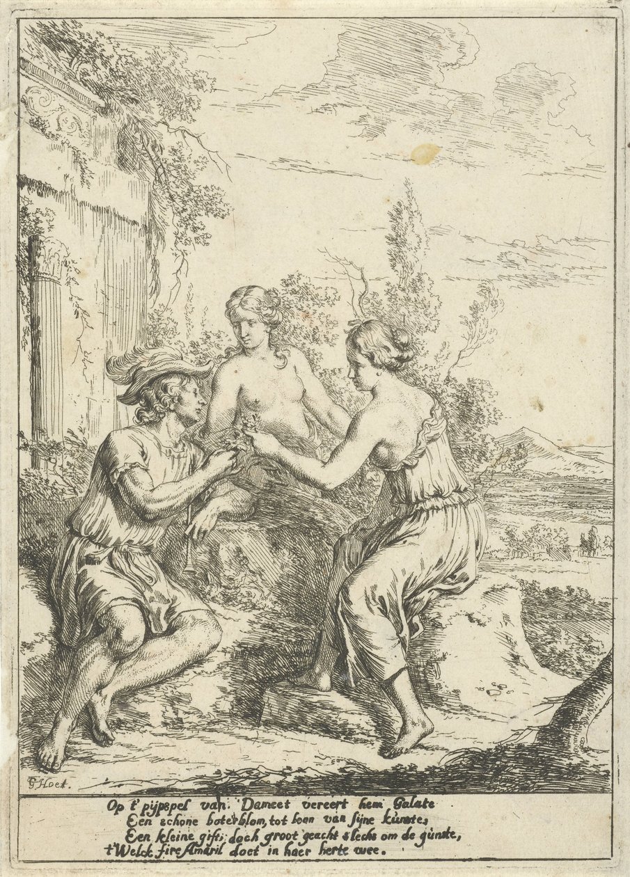 Escena pastoral con Dameet, Galate y Amaril de Gerard Hoet (I)