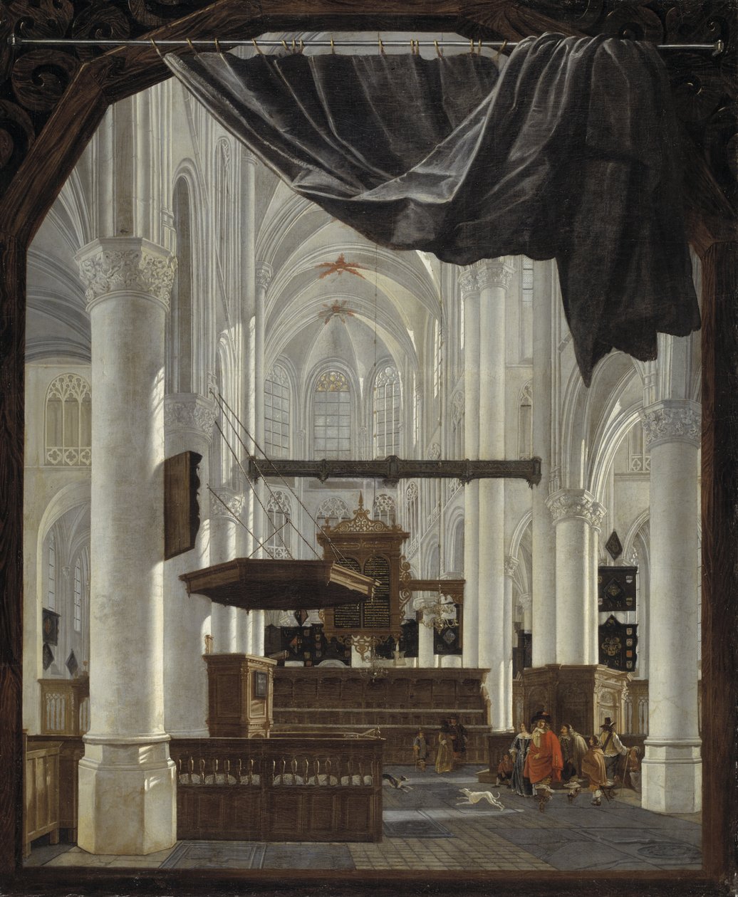Interior de la iglesia de Sint Gertrudiskerk en Bergen op Zoom de Gerard Houckgeest