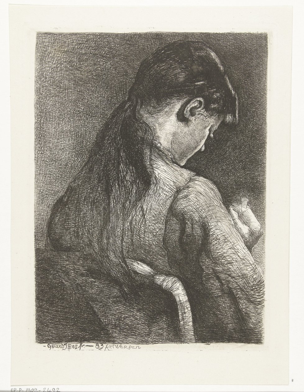 Niña sentada, vista de espaldas de Gerard Jan Bos