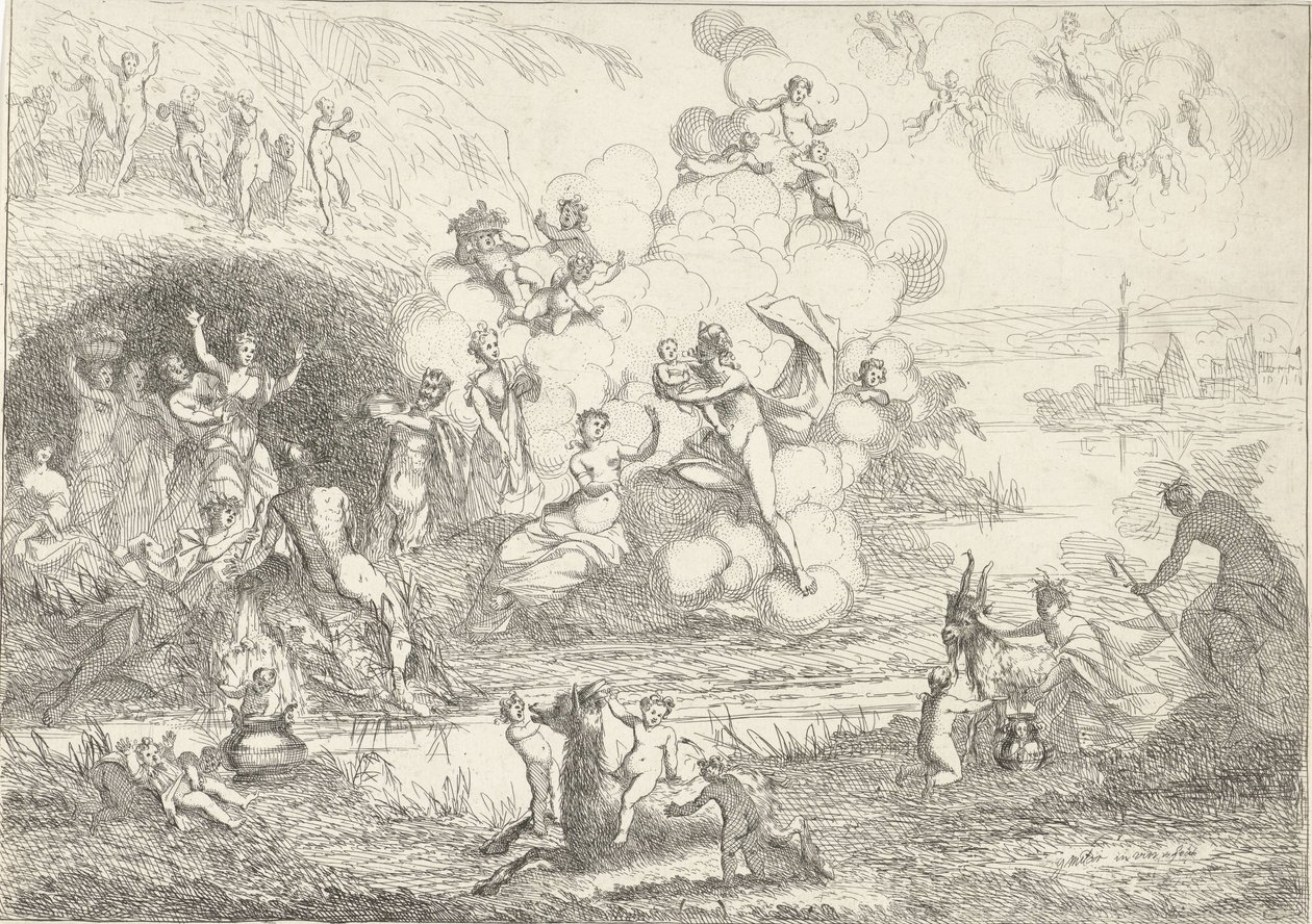 Mercurio da Baco a las ninfas Las vidas de las bacantes (título de la serie) de Gerard Melder