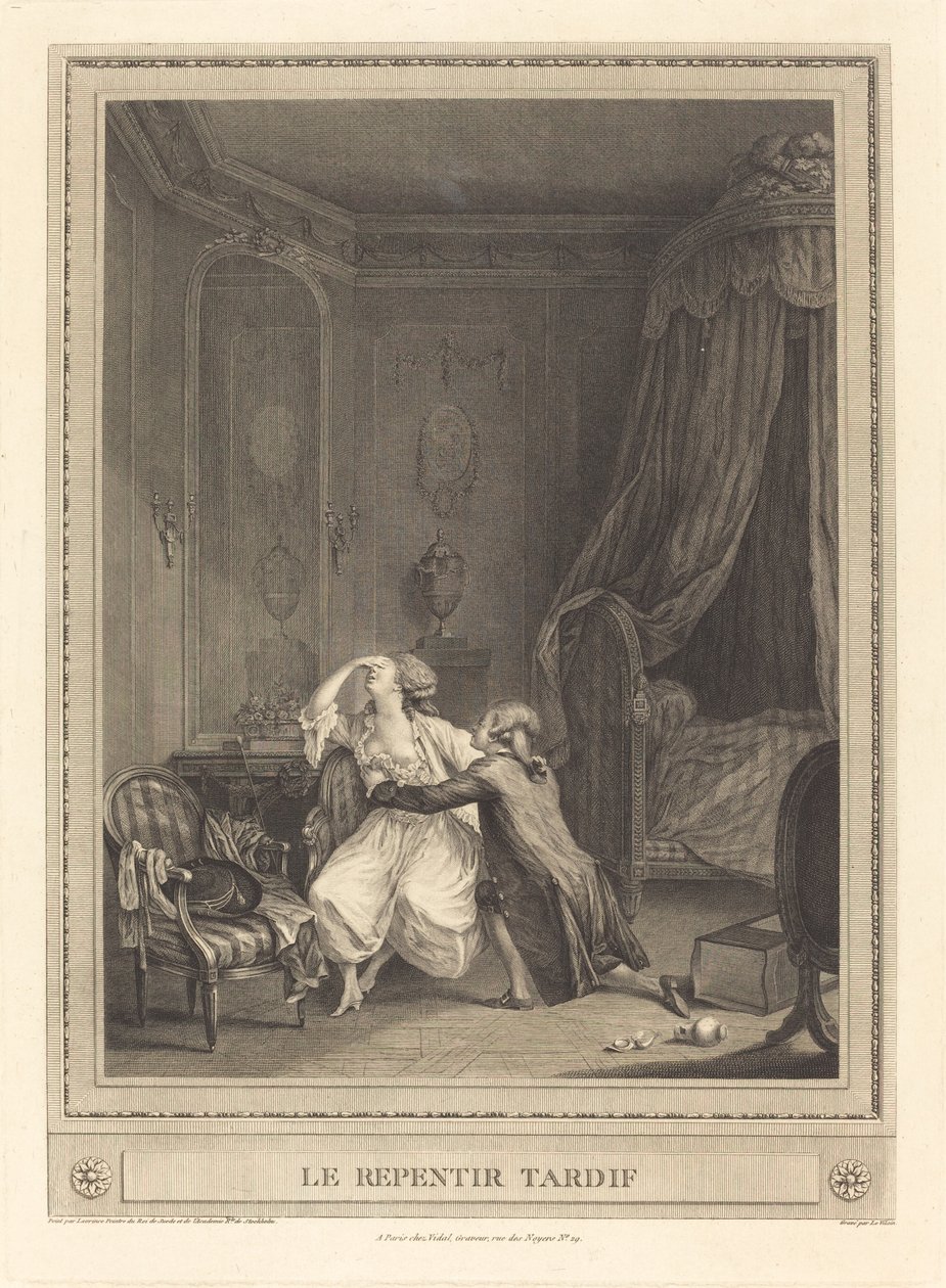 El arrepentimiento tardío de Gerard Rene Le Vilain after Nicolas Lavreince