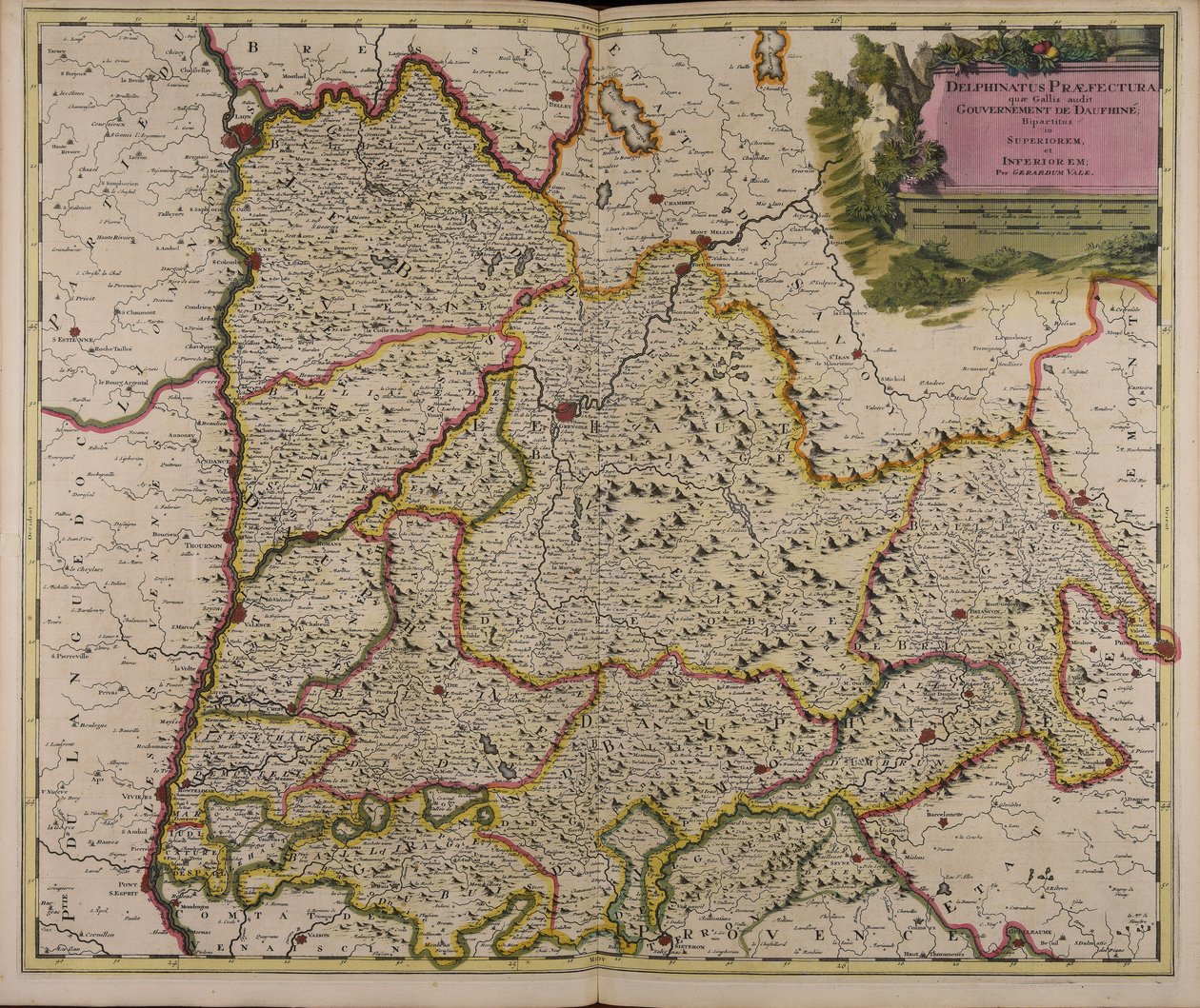 Delphinatus praefectura quae Gallis audit gobierno de Daufhiné bipartitus in superiorem et inferiorem de Gerard Valck