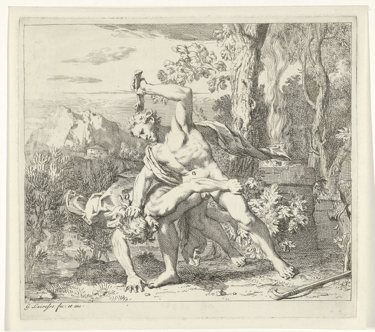 Caín mata a Abel Escenas de Génesis de Gerard de Lairesse